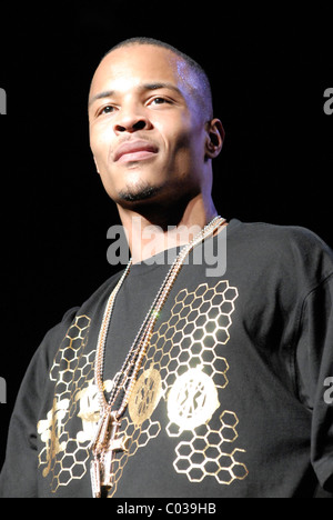 Rapper, T.I. performing live at the Screamfest 2007 tour, held at the Gibson Amphitheatre Los Angeles, California - 01.09.07 Stock Photo