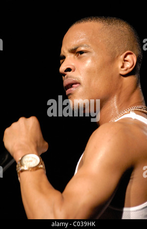 Rapper, T.I. performing live at the Screamfest 2007 tour, held at the Gibson Amphitheatre Los Angeles, California - 01.09.07 Stock Photo