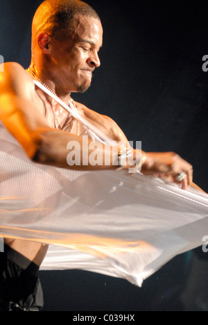 Rapper, T.I. performing live at the Screamfest 2007 tour, held at the Gibson Amphitheatre Los Angeles, California - 01.09.07 Stock Photo