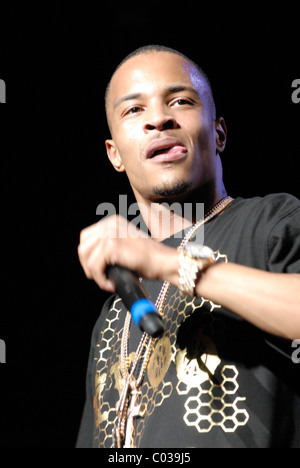 Rapper, T.I. performing live at the Screamfest 2007 tour, held at the Gibson Amphitheatre Los Angeles, California - 01.09.07 Stock Photo