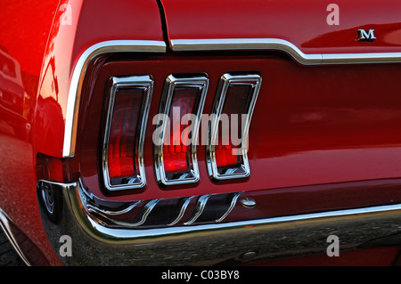 Detail of a classic car, rear light of a Ford Mustang Convertible, built in 1967, 147 kW, 200 hp Stock Photo