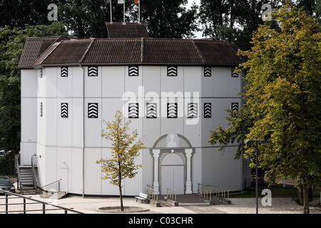 Globe Theatre, replica of the original in London, Shakespeare Festival, Neuss, Niederrhein, North Rhine-Westphalia Stock Photo
