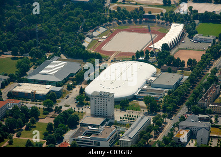 Aerial view, Gunda-Niemann-Stirnemann indoor ice rink, Steigerwaldstadion stadium, Erfurt, Thuringia, Germany, Europe Stock Photo