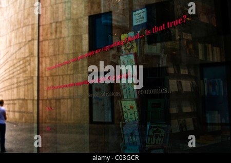 Person looking at the window of the bookstore of the Jewish Museum, Munich, Bavaria, Germany, Europe Stock Photo