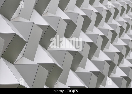 Honeycomb structure on the facade of the Centrum Galerie mall, Dresden, Saxony, Germany, Europe Stock Photo