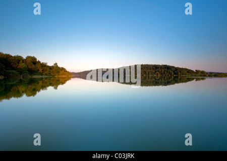 Mindelsee Lake in the evening, Baden-Wuerttemberg, Germany, Europe