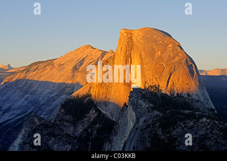 Half Dome in the last evening light, seen from Glacier Point, Yosemite National Park, California, USA, North America Stock Photo