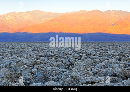 Morning light at the Devil's Golf Course, Death Valley National Park, California, USA, North America Stock Photo