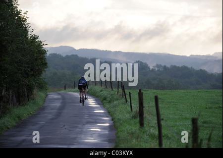 Cyclist at the 16th International Tour of 16 storage lakes through the Bergisches Land and Sauerland regions Stock Photo