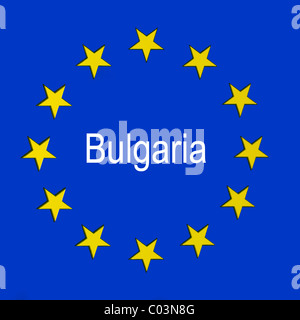 Bulgaria in the European union flag Stock Photo