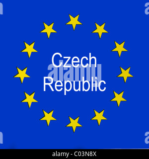 Czech Republic in the European union flag Stock Photo