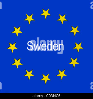 Sweden in the European union flag Stock Photo