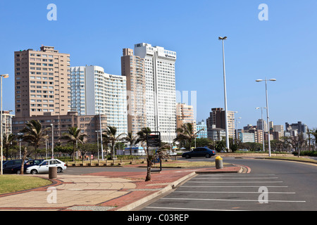 Hotels on Durban's golden mile a popular tourist destination in South Africa Stock Photo