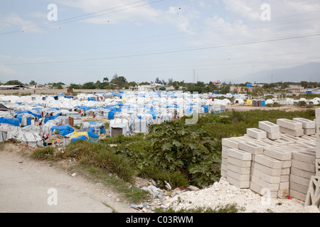 Haitian tent city for earthquake refugee Stock Photo