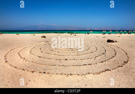 This is Chrissi  island, a small exotic island, a tiny paradise, 8 miles south of  Ierapetra, Lasithi, Crete, Greece Stock Photo