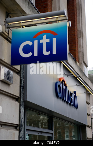 Citibank sign on a branch in central London Stock Photo