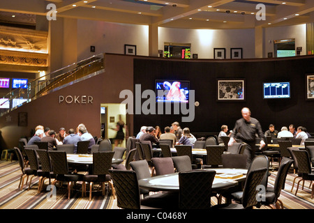 A poker room at the MGM Grand Hotel and Casino in Las Vegas Stock Photo