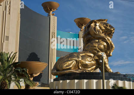A statue of a lion at the MGM Grand Hotel and Casino in Las Vegas Stock Photo