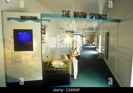 A small museum interprets the Historic Pools Complex at the Little White House Historic Site in Warm Springs, Georgia, USA Stock Photo