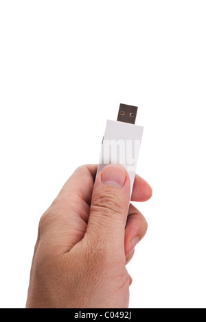White USB Disk close up Stock Photo