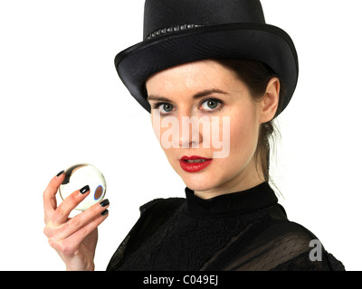 Clairvoyant with crystal ball Stock Photo