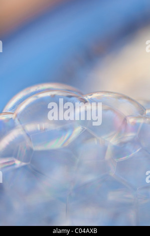 Soap Bubbles in close-up Stock Photo