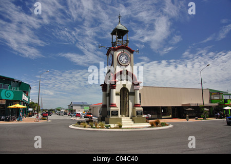 Hokitika Memorial Clocktower, Weld Street, Hokitika, Westland District, West Coast Region, South Island, New Zealand Stock Photo