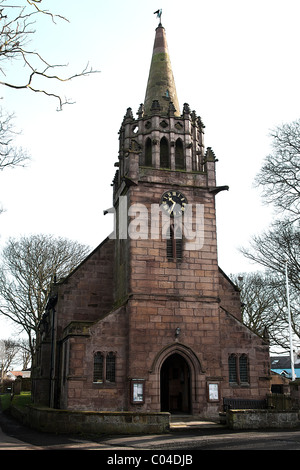 Saint Ebba's church with gothic screen on base of tower. Beadnel Stock Photo
