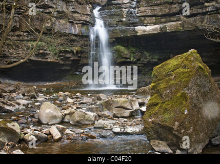 Summerhill Force at Gibson's Cave in Upper Teesdale. Stock Photo