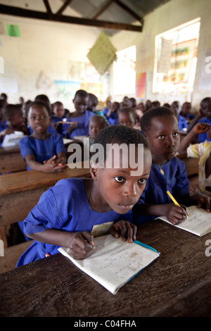 Students learn in P1 class at Abia Primary School - Amuria District, Uganda, East Africa. Stock Photo