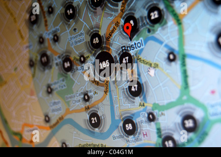 police.uk crime map of bristol Stock Photo - Alamy