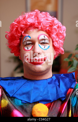 colorful funny Clowns face in closeup Stock Photo