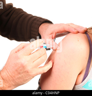 giving an intramuscular injection in arm Stock Photo - Alamy