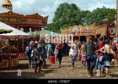 Childrens steam fair at WOMAD Festival, Malmesbury, Wiltshire, UK Stock Photo