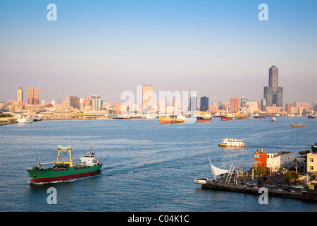Cityscape of Kaohsiung harbor in Taiwan Stock Photo