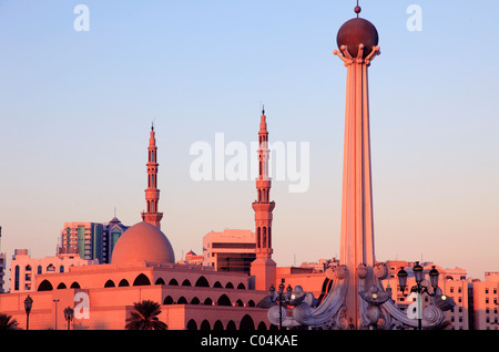 United Arab Emirates, Sharjah, King Faisal Mosque, Union Monument, Stock Photo