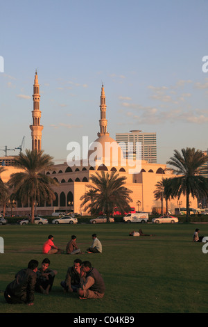 United Arab Emirates, Sharjah, King Faisal Mosque, Union Square, Stock Photo