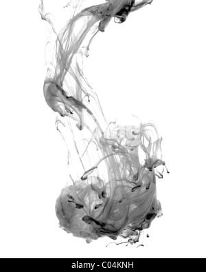ink underwater in black and white Stock Photo