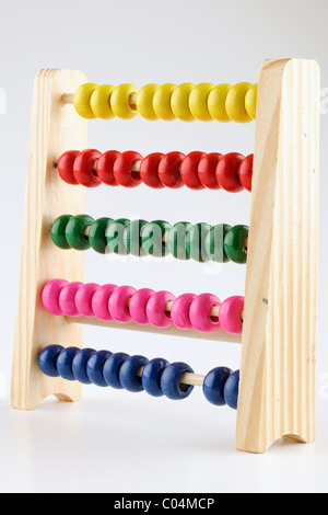 Childs wooden coloured abacus Stock Photo