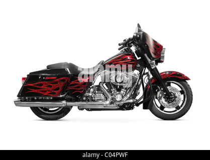License available at MaximImages.com - 2010 Harley Davidson FLHXSE CVO Street Glide motorcycle isolated on white background Stock Photo