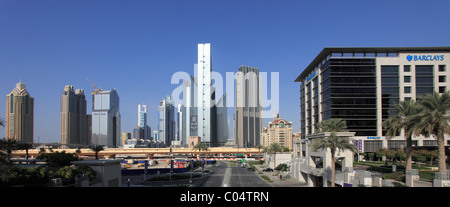 United Arab Emirates, Dubai, Sheikh Zayed Road, skyscrapers, Stock Photo