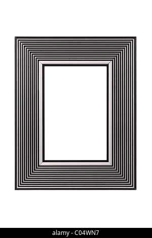 Silver-black picture frame isolated on white background Stock Photo