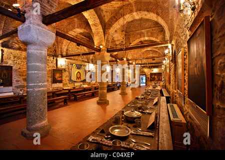 Meteora, Greece. The Great Refectory in Great Meteoron Monastery. Stock Photo