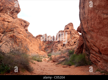 A portion of the Mouse's Tank Trail in Nevada's Valley of Fire State Park Stock Photo