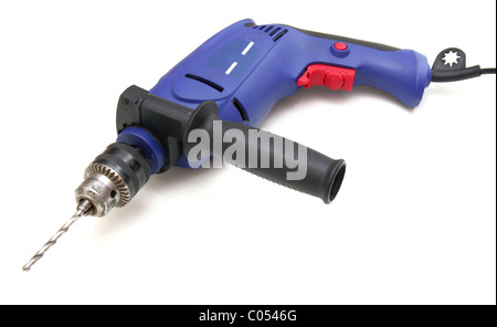 the electric drill on white background with clipping path Stock Photo