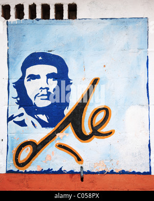 El Che portrait on a wall in Cuba Stock Photo