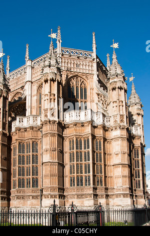 Exterior view of Westminster Abbey's Henry VII lady chapel. London, England. Stock Photo