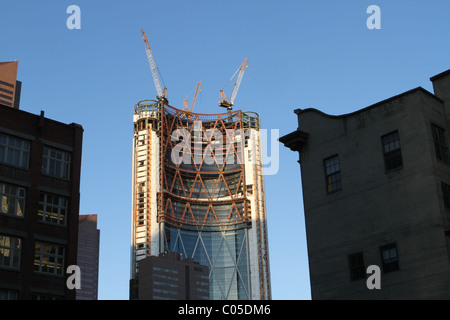 Downtown construction in Calgary, Alberta, Canada.  "The Bow" Stock Photo