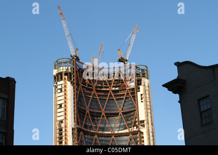 Downtown construction in Calgary, Alberta, Canada.  "The Bow" Stock Photo