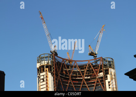 Downtown construction in Calgary, Alberta, Canada.  "The Bow" Stock Photo